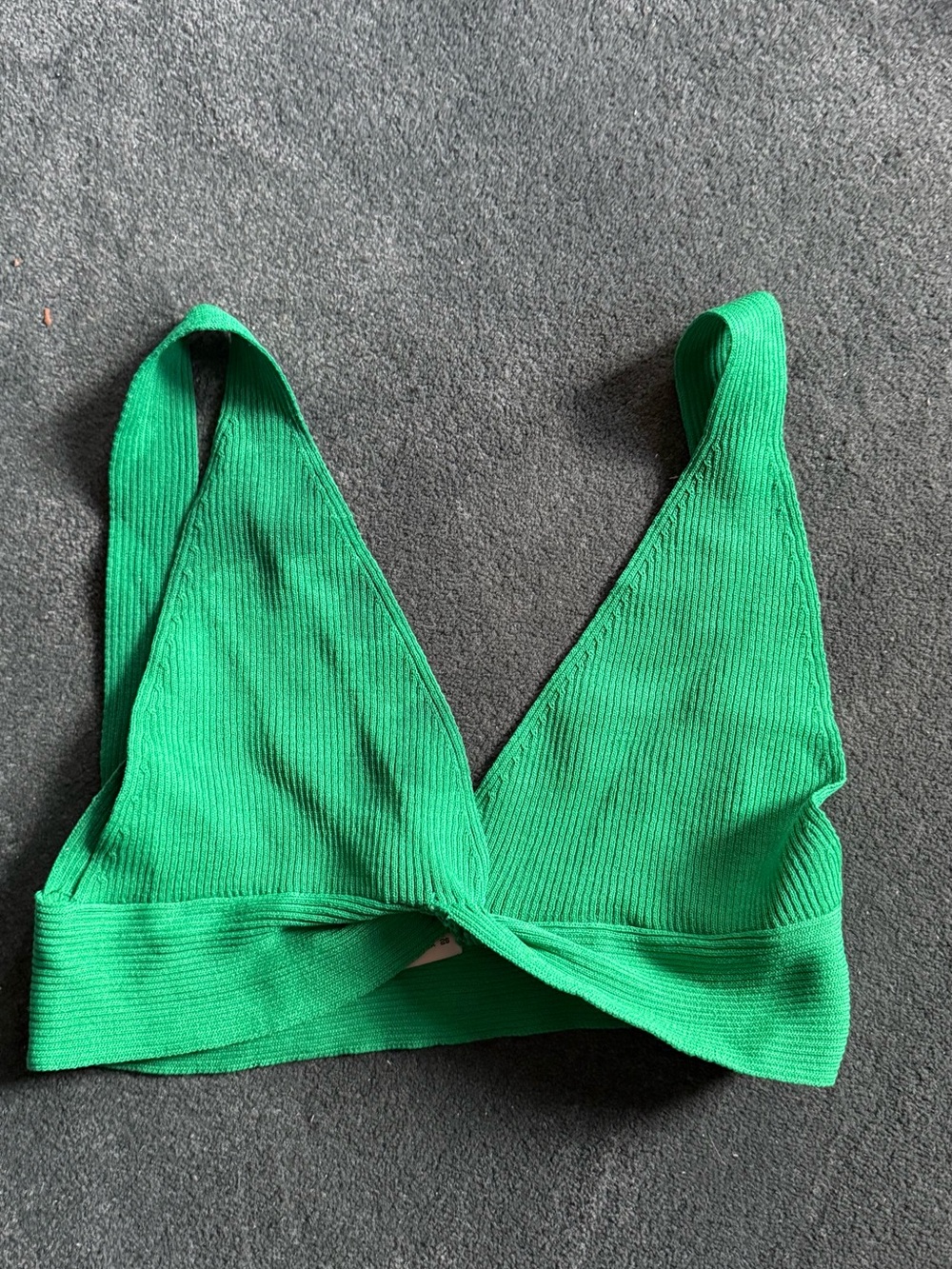 Green ribbed bralette